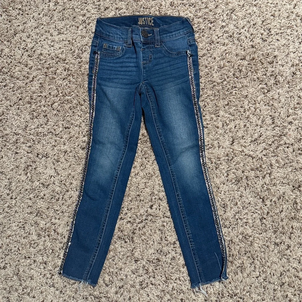 Justice girls size 7 rhinestone jeans bundle